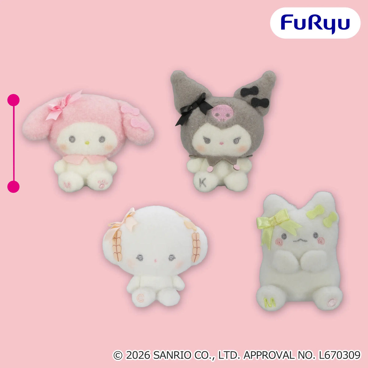 Sanrio Characters Milky Boa - Colorful Ribbon Mascots complete set of 4 designs