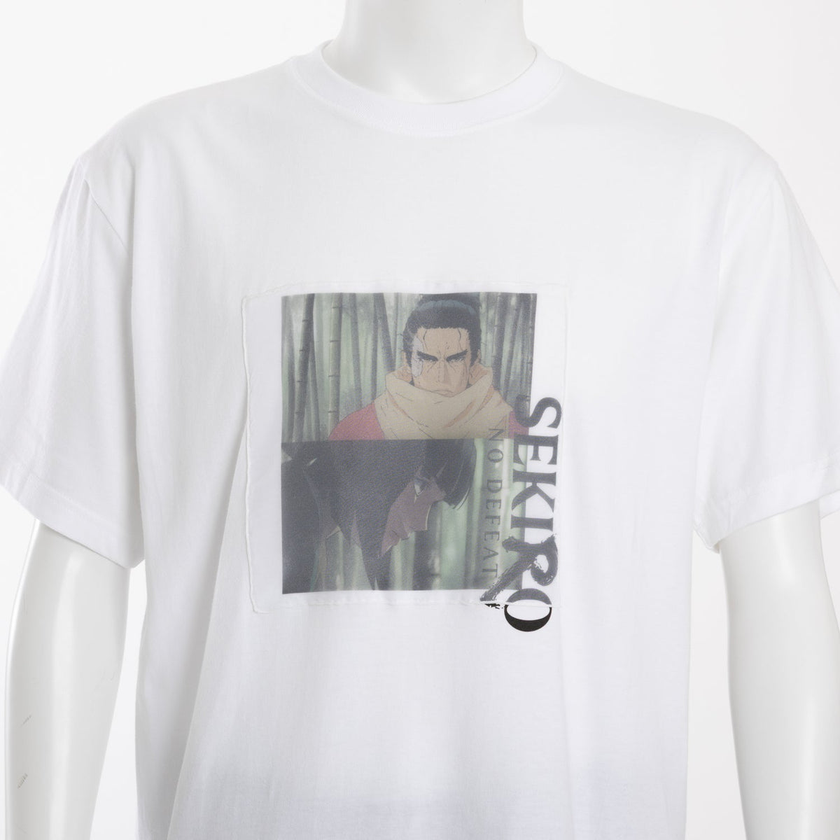SEKIRO: NO DEFEAT SuperGroupies Wolf and Kuro White T-shirt, official product photo 3