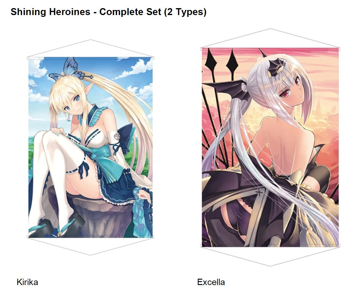 Shining Heroines B1 tapestry Complete Set with Kirika and Excella