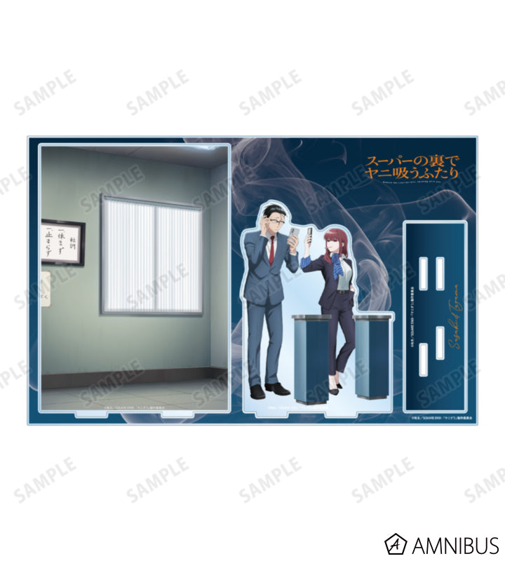 Sasaki & Tayama Acrylic Diorama Stand - official product view 2 - Smoking Behind the Supermarket with You