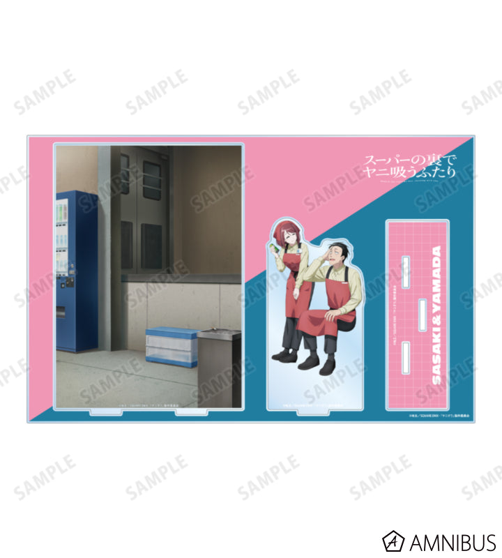 Sasaki & Yamada Acrylic Diorama Stand - official product view 2 - Smoking Behind the Supermarket with You