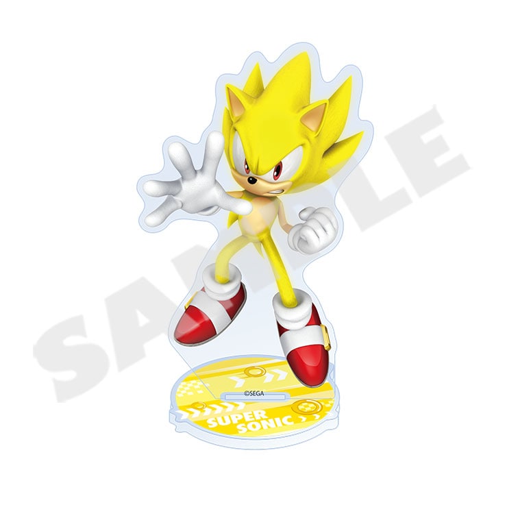 Sonic the Hedgehog acrylic stand - Super Sonic with character base