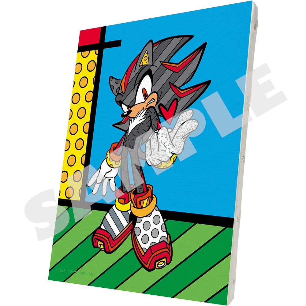 Sonic x Britto Shadow canvas art angled view