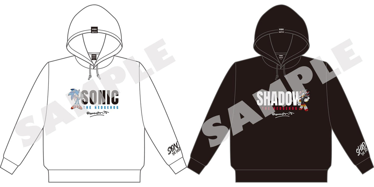 Sonic x Britto complete set of Sonic and Shadow hoodies