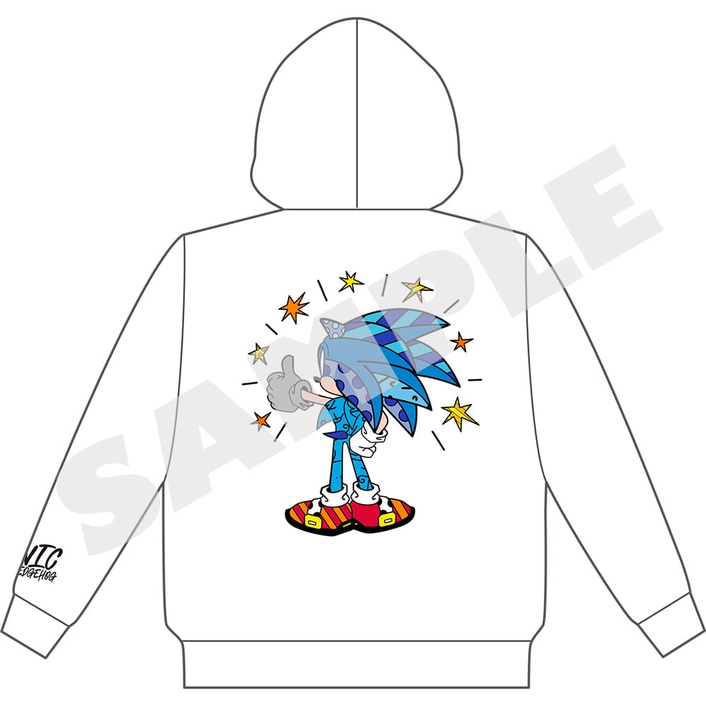 Sonic x Britto Sonic hoodie back artwork