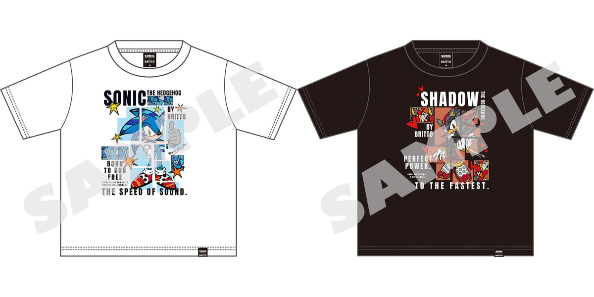Sonic x Britto complete set of Sonic and Shadow T-shirts