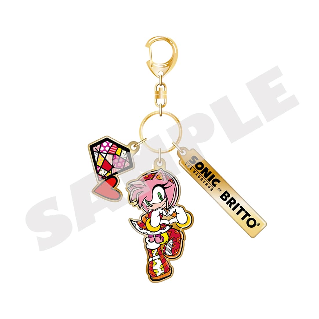 Sonic the Hedgehog x Britto metal keychain - Amy