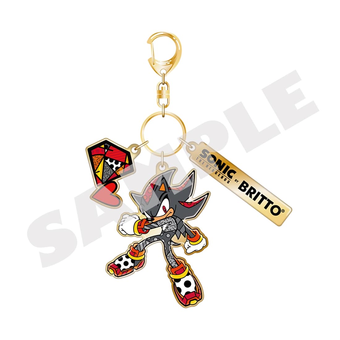 Sonic the Hedgehog x Britto metal keychain - Shadow