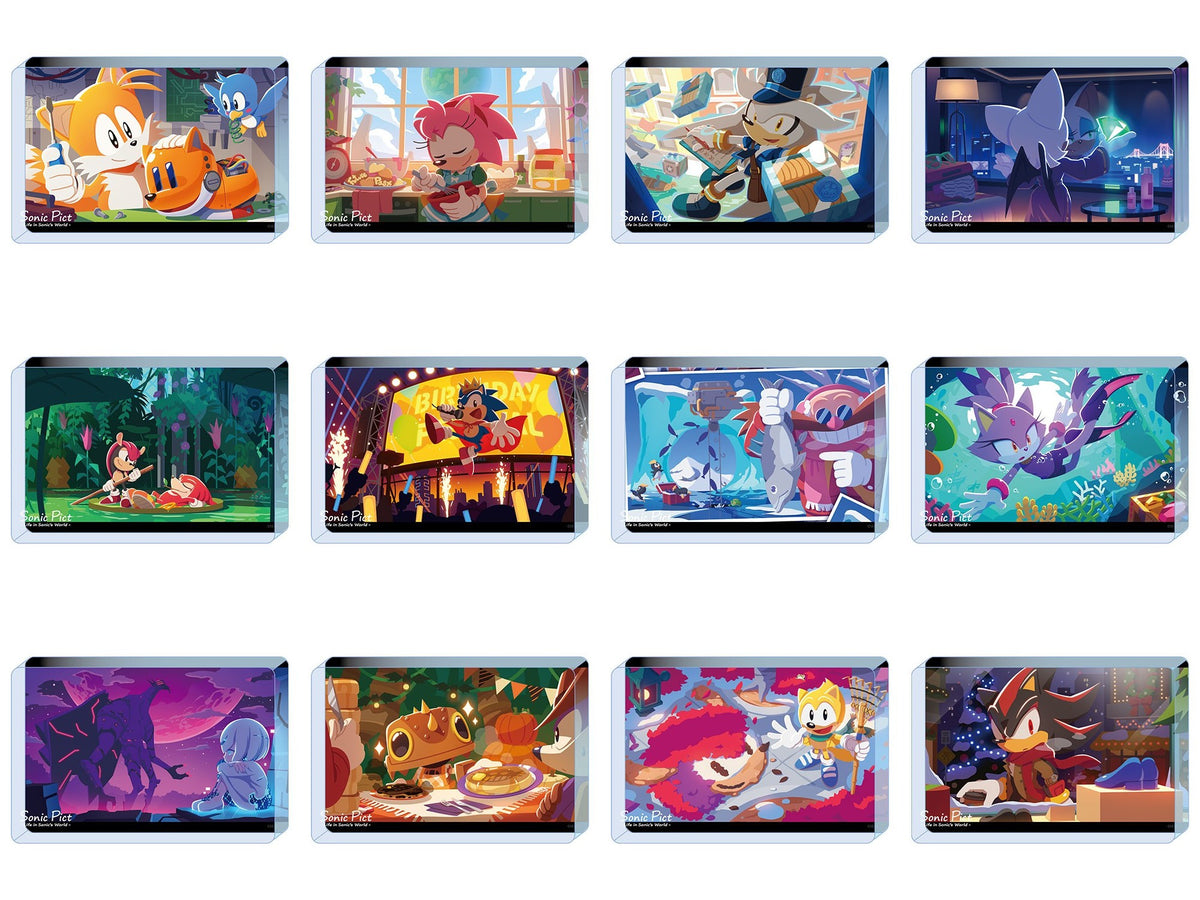 Sonic Pict 2023 acrylic blocks complete set of all twelve monthly illustrations