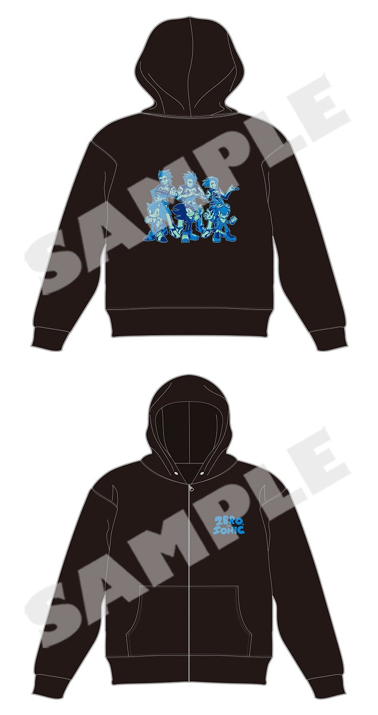 Sonic Racing CrossWorlds 2BRO x Sonic front zip hoodie front and back