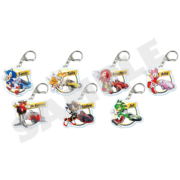 Sonic Racing CrossWorlds seven acrylic keychain designs