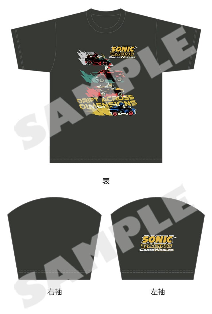 Sonic Racing CrossWorlds Race Design T-shirt front artwork and sleeve logo details