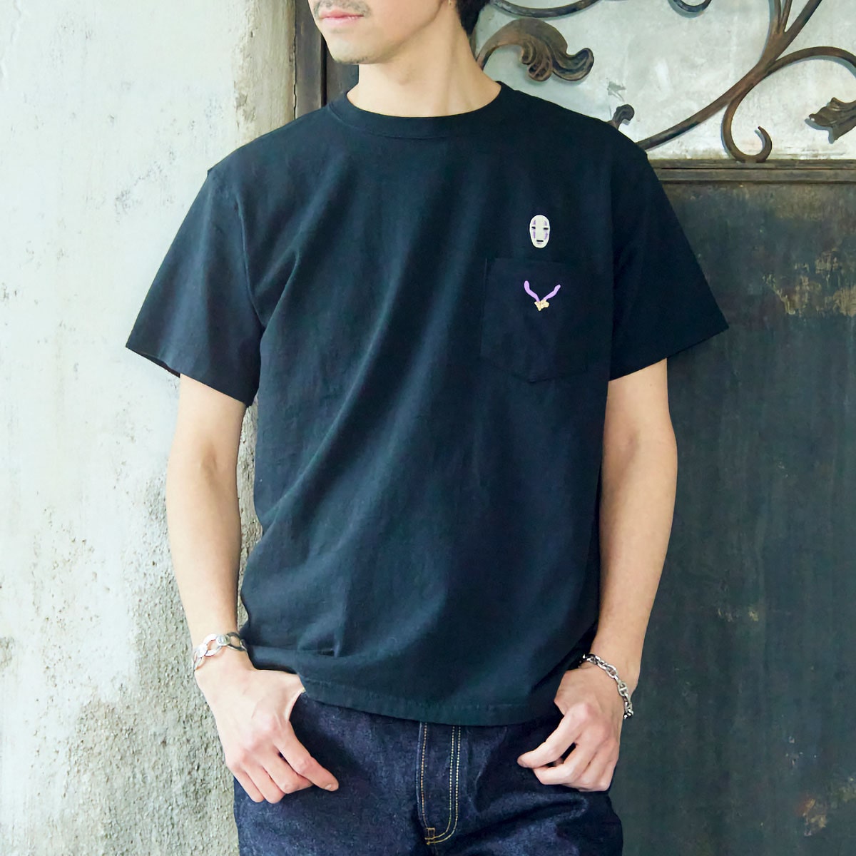 Spirited Away GBL x Good On Pocket Embroidery T-Shirt - No-Face - official view 1