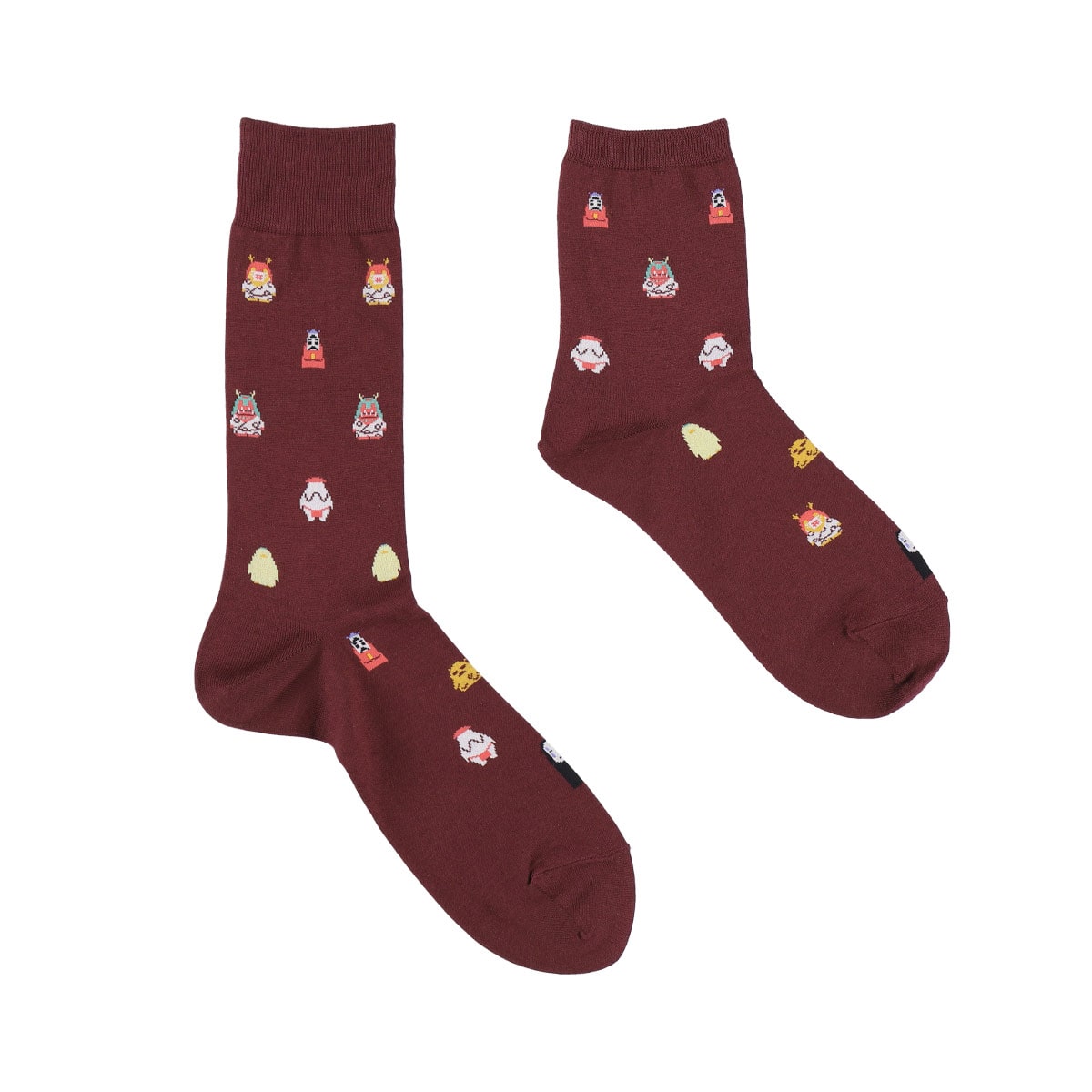 Spirited Away Socks - All-Over Pattern - Wine - official product view 1