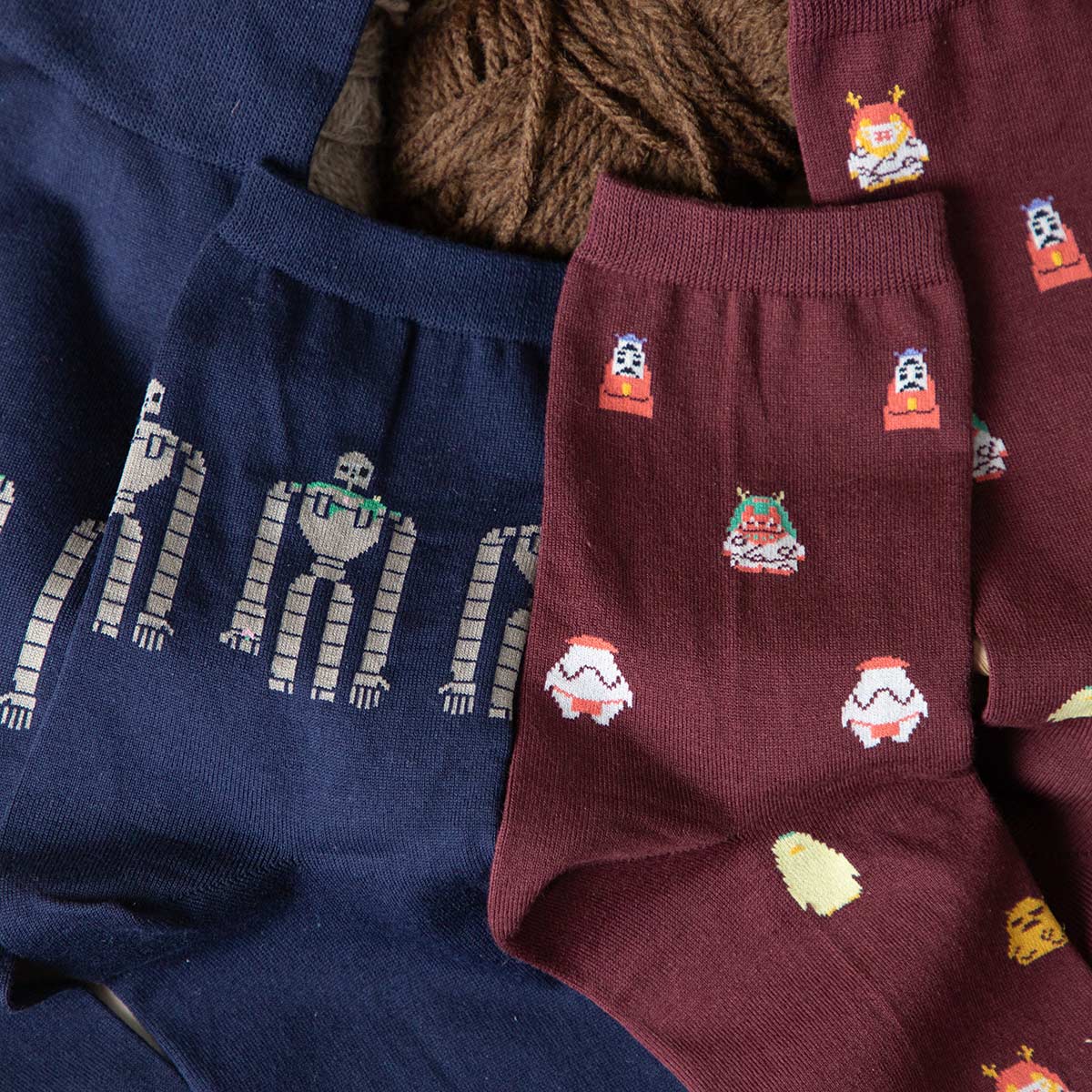 Spirited Away Socks - All-Over Pattern - Wine - official product view 7