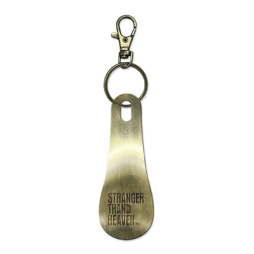 STRANGER THAN HEAVEN logo shoehorn with antique plated finish