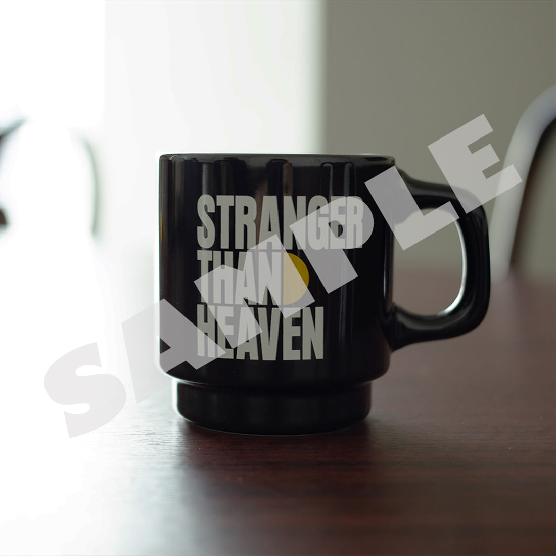 STRANGER THAN HEAVEN logo stacking mug in black