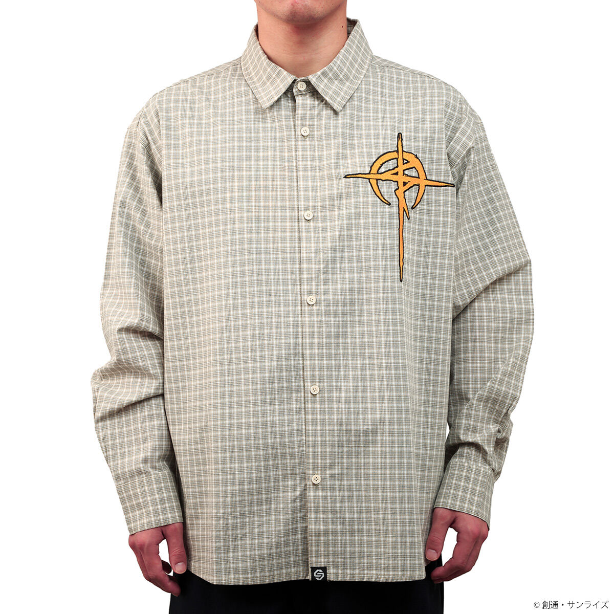 STRICT-G Mafty gray check shirt - worn front view
