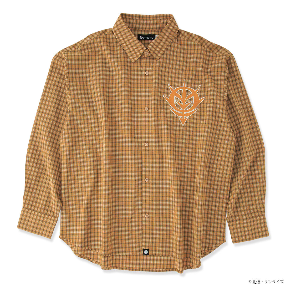 STRICT-G Principality of Zeon mustard check shirt - front view