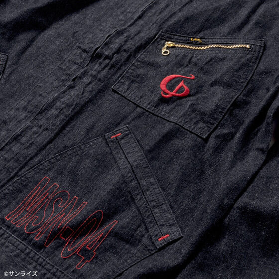 STRICT-G x Lee Gundam Char's Counterattack msn 04 91 b black denim jacket - official photo 3