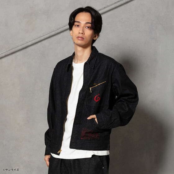 STRICT-G x Lee Gundam Char's Counterattack msn 04 91 b black denim jacket - official photo 4