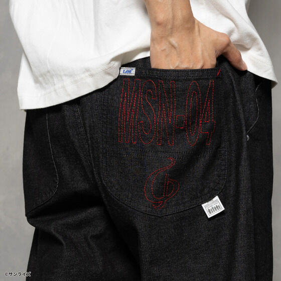 STRICT-G x Lee Gundam Char's Counterattack msn 04 fleeasy black denim pants - official photo 11
