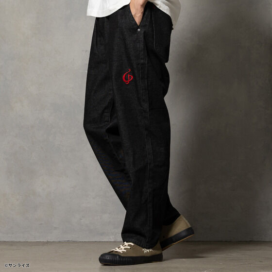 STRICT-G x Lee Gundam Char's Counterattack msn 04 fleeasy black denim pants - official photo 8