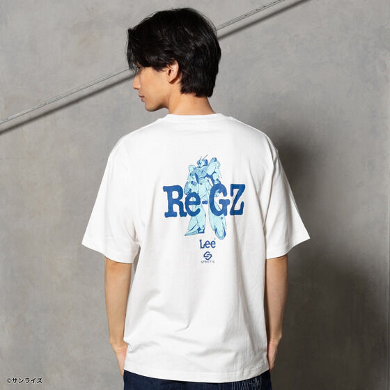 STRICT-G x Lee Gundam Char's Counterattack re gz denim pocket white t shirt - official photo 7