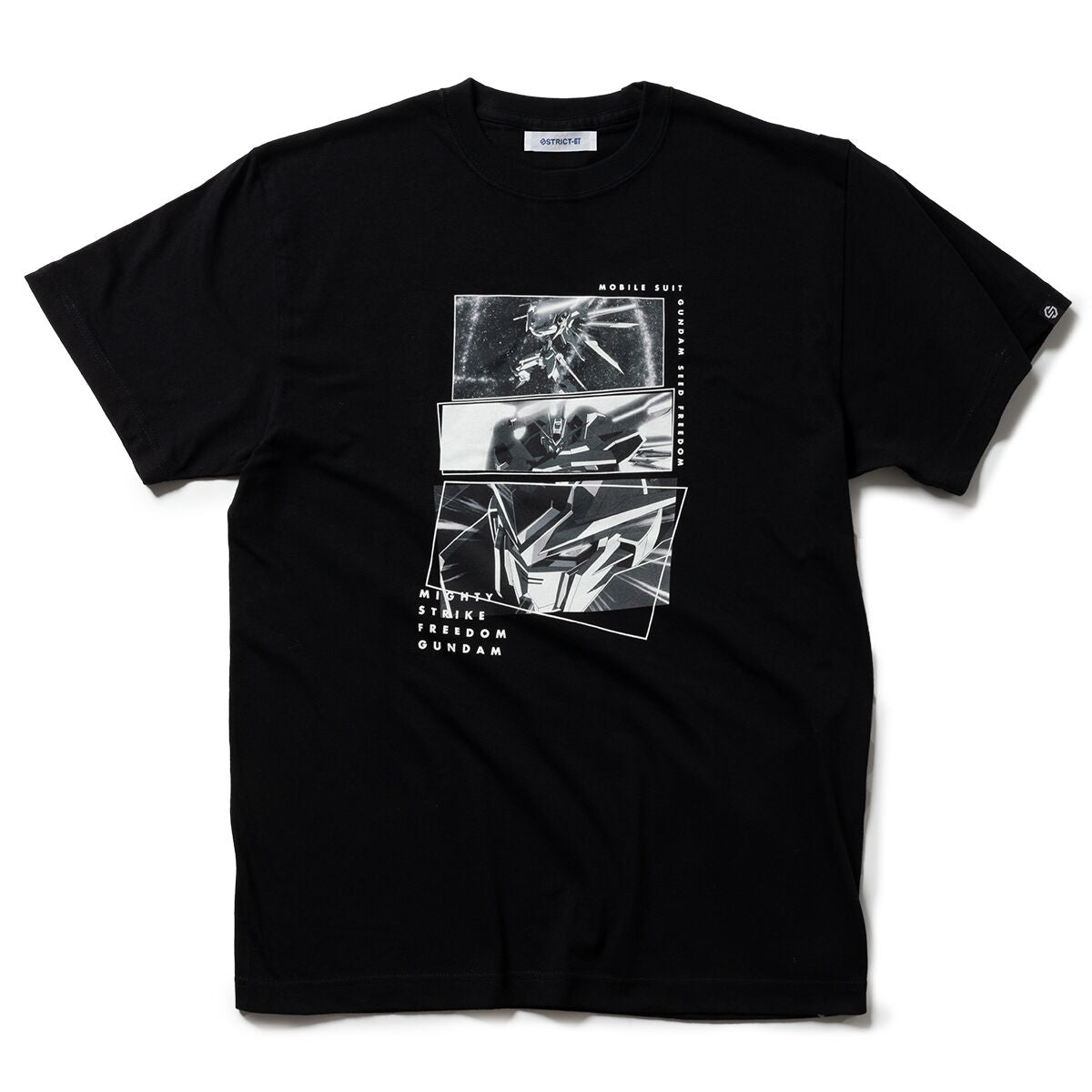 STRICT-G Mobile Suit Gundam SEED FREEDOM - Mighty Strike Freedom Gundam Scene T-Shirt - official product view 3