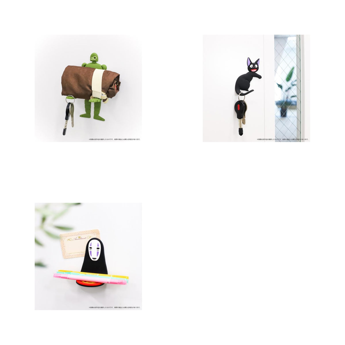 Studio Ghibli - Bendable Magnetic Hooks (3 Types) - Complete Set showing all included models