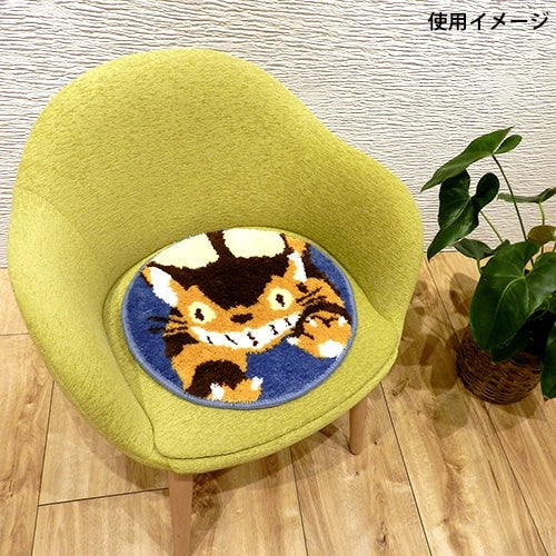 Studio Ghibli Catbus and Jiji Round Chair Pads (2 Types) - Catbus Night Forest - official view 5