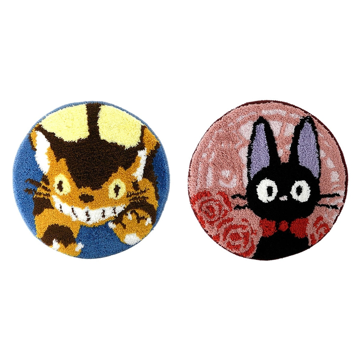 Studio Ghibli Catbus and Jiji Round Chair Pads (2 Types) - Complete Set - one of each model