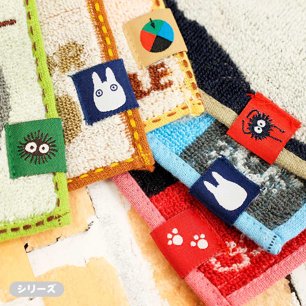 Studio Ghibli character mini towels - embroidered and woven label details