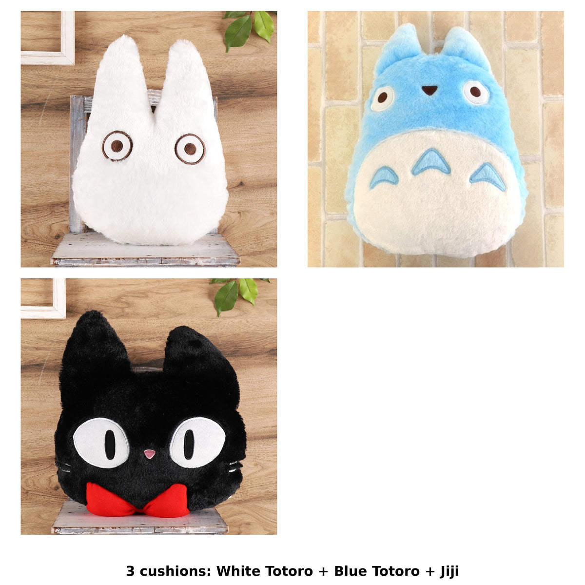 Studio Ghibli Character-Shaped Memory-Foam Cushions (3 Types) - Complete Set