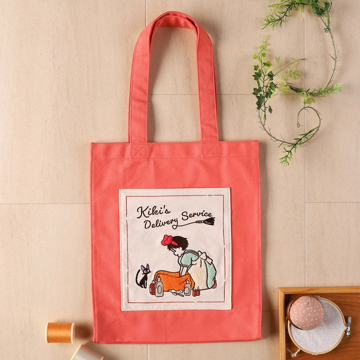 Studio Ghibli Colour Tote Bags (4 Types) - Red Kiki Departure Day - official view 14