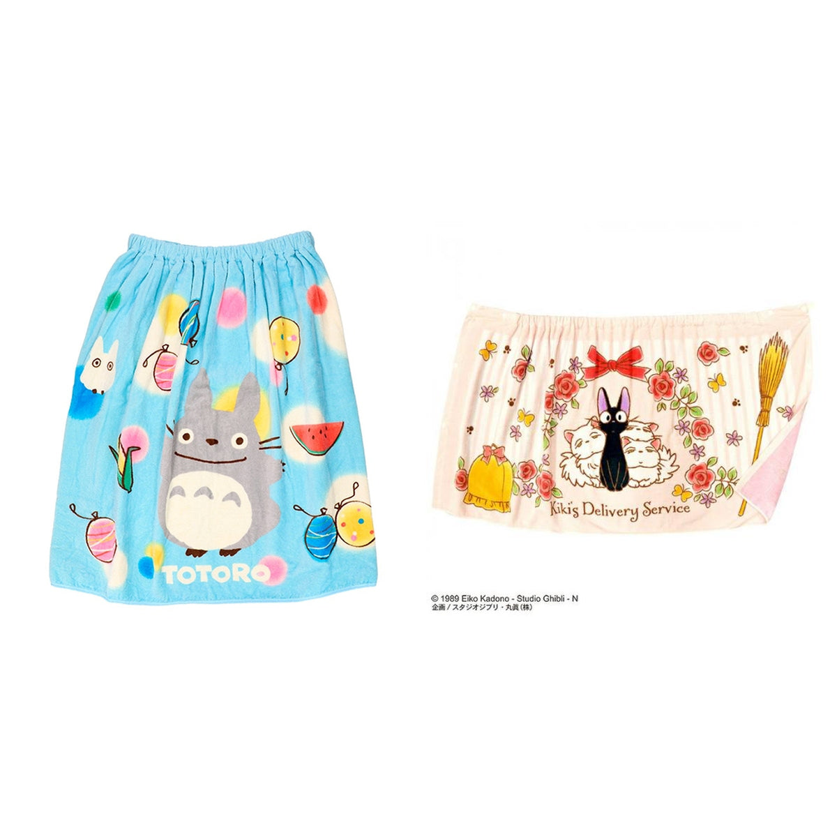 Studio Ghibli Cotton Snap Wrap Towels 60 cm (2 Types) - Complete Set - one of each model