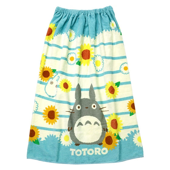 Studio Ghibli Cotton Snap Wrap Towels 80 cm (2 Types) - Totoro Sunflowers and Breeze - official view 6