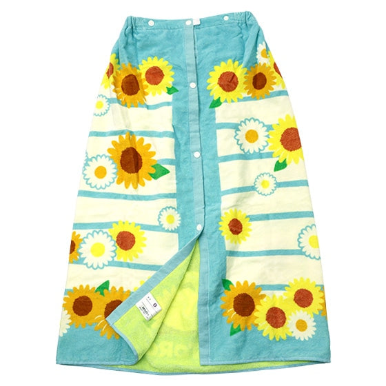 Studio Ghibli Cotton Snap Wrap Towels 80 cm (2 Types) - Totoro Sunflowers and Breeze - official view 7