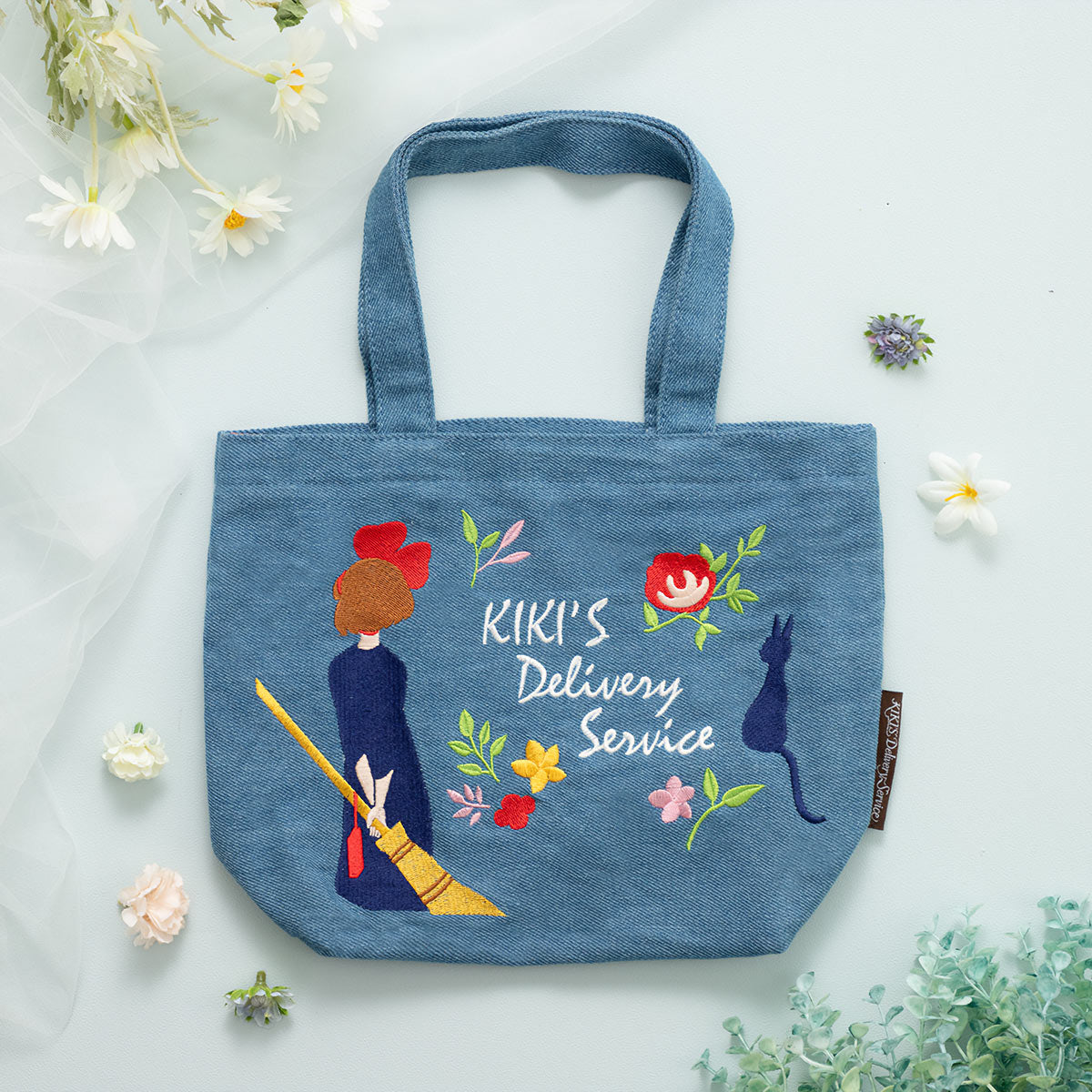 Studio Ghibli Denim Embroidery Tote Bags (4 Types) - Kiki Lunch Tote - official view 15
