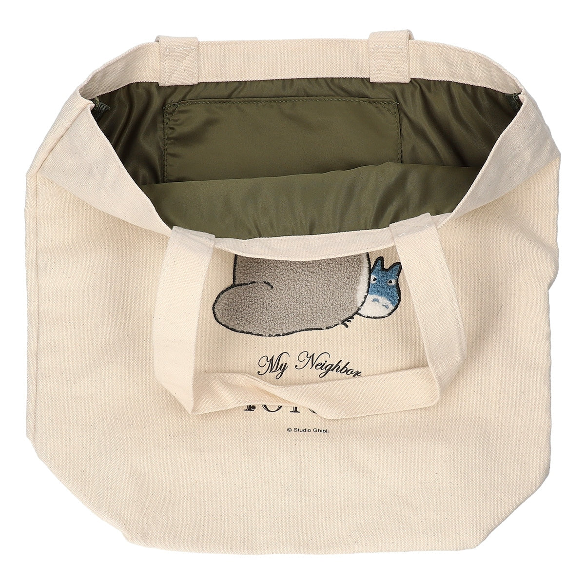 Studio Ghibli Embroidered Canvas Tote Bags (2 Types) - Totoro Looking Back - official view 11