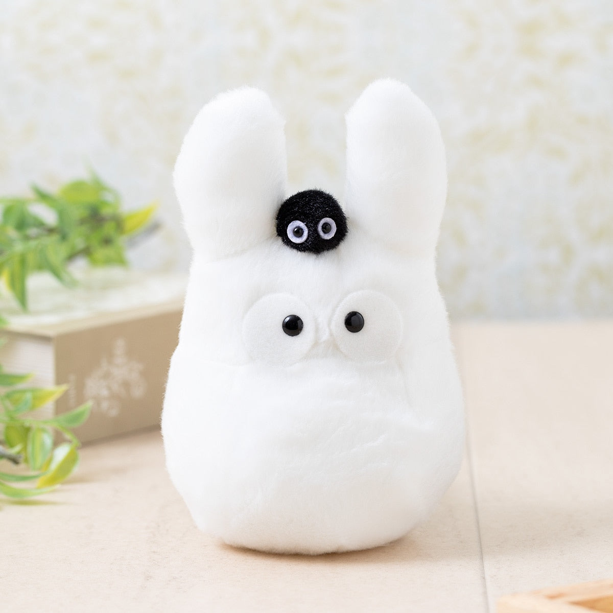 Studio Ghibli - Fluffy Otedama Plush M (7 Types) - White Totoro - official view 11