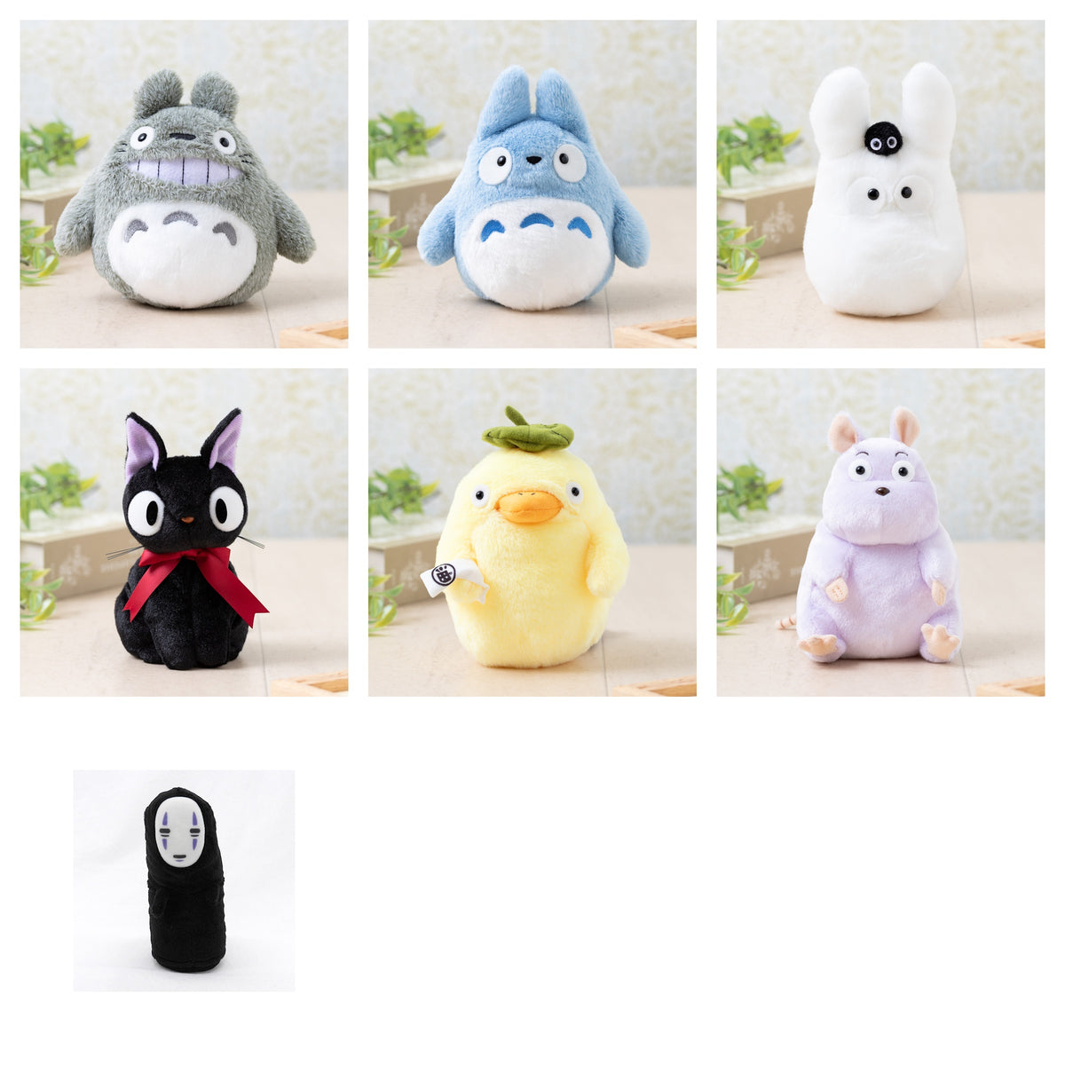Studio Ghibli - Fluffy Otedama Plush M (7 Types) - Complete Set, one of each listed model