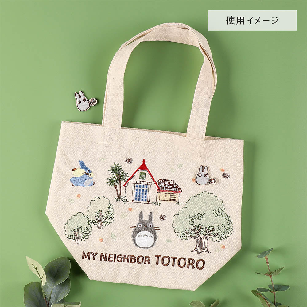 Studio Ghibli Forest and Town Embroidered Tote Bags (4 Types) - Totoro Forest Mini - official view 2