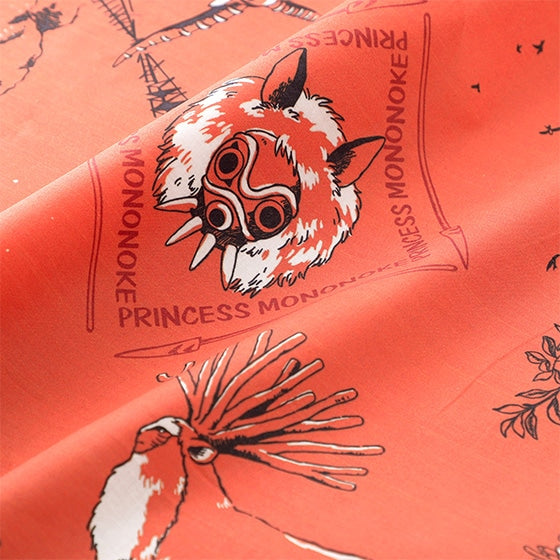 Studio Ghibli GBL Cotton Bandanas 53 cm (2 Types) - Princess Mononoke - Terracotta - official view 2