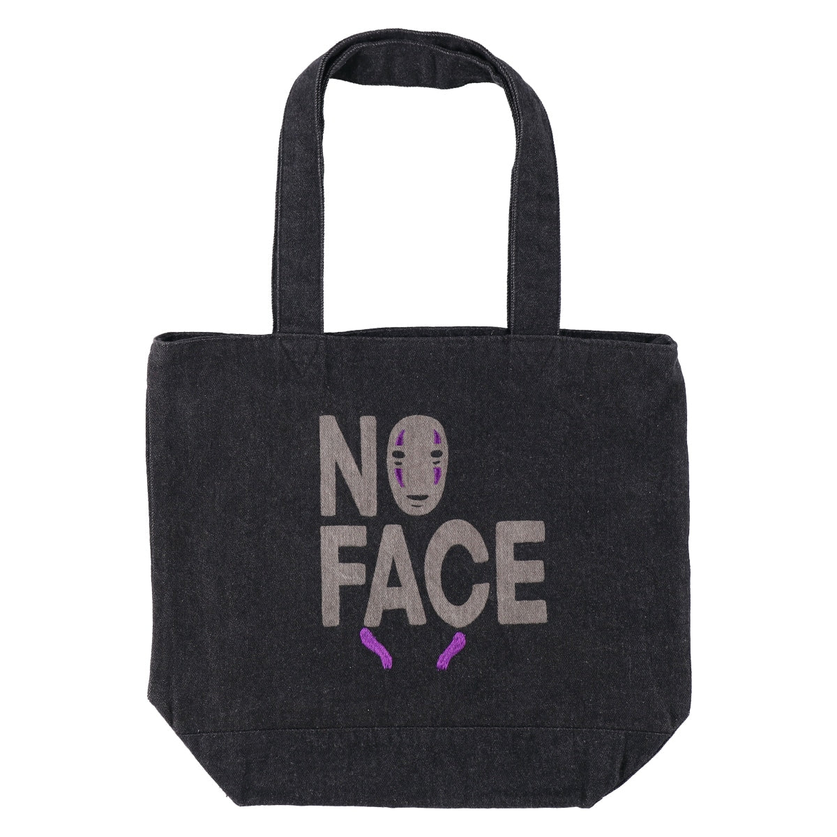 Studio Ghibli GBL Discharge Denim Tote Bags (4 Types) - Black No-Face - official view 4