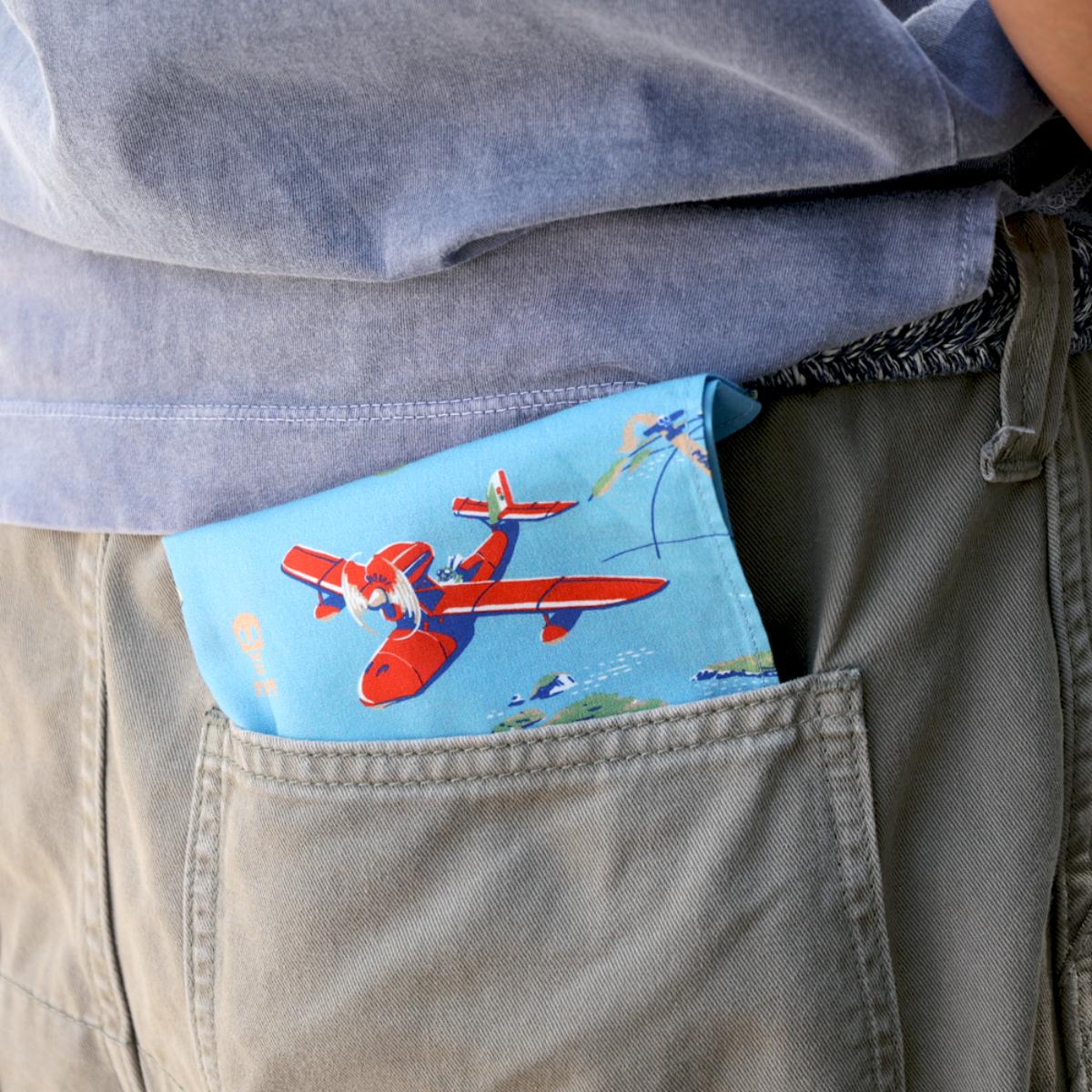 Studio Ghibli GBL Hawaiian Bandanas 45 cm (2 Types) - Porco Rosso - Seaplanes, Sky and Sea - official view 6