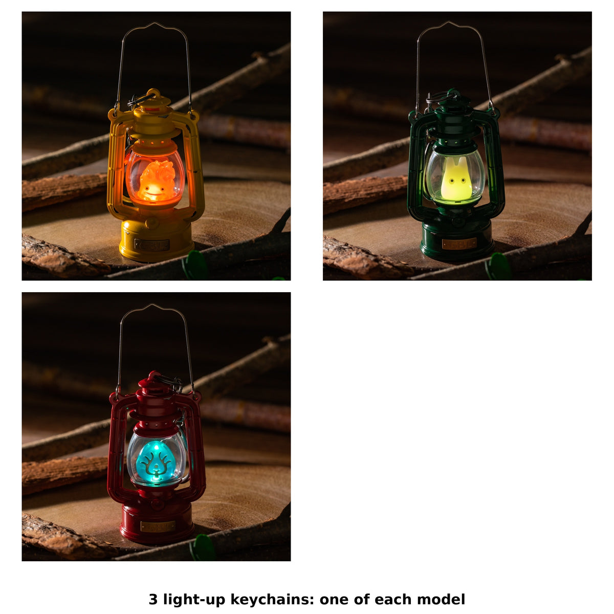 Studio Ghibli GBL Light-Up Lantern Keychains (3 Types) - Complete Set