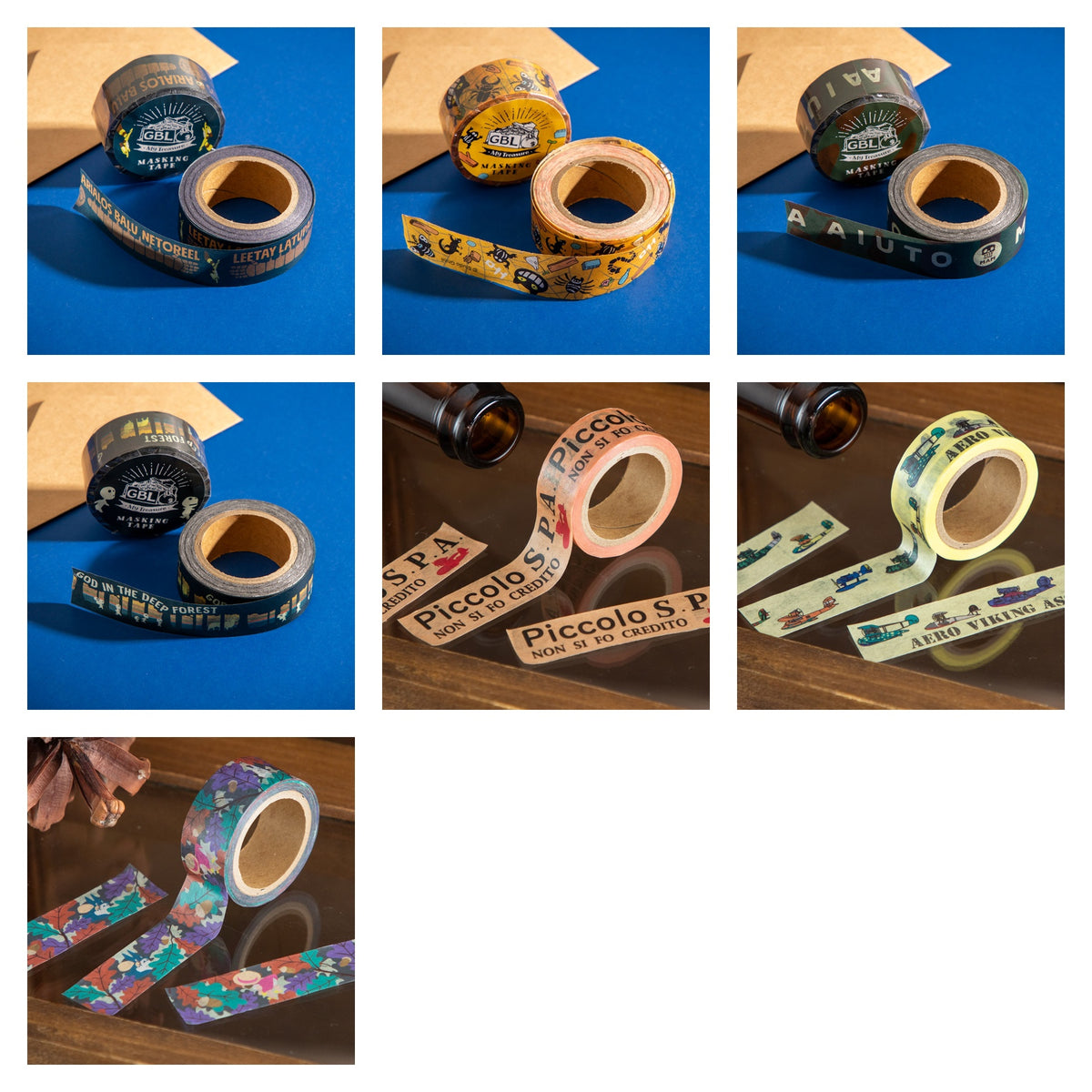 Studio Ghibli - GBL Masking Tapes (7 Types) - Complete Set showing every included design