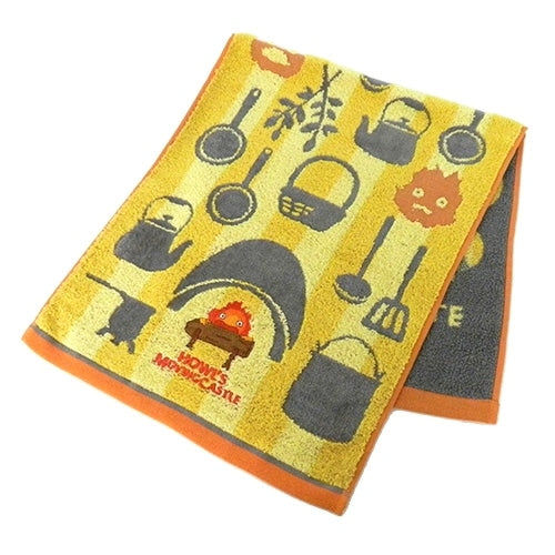 Studio Ghibli - Illustrated Face Towels (10 Types) - Calcifer and the Kitchen - official view 10