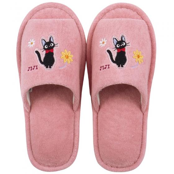 Studio Ghibli - Indoor Slippers (5 Types) - Jiji Flower Walk - Pink - official view 6